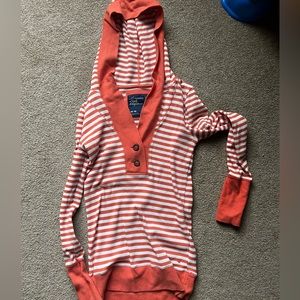Orange striped Hoodie